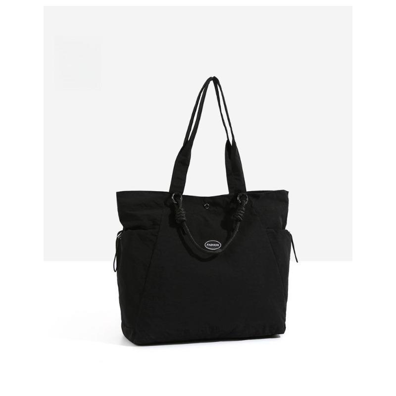 

1pcs Large Capacity Retro Tote Bag Casual Commuter Shoulder Bag Lightweight Nylon Handheld Daily Bag 37x11x35cm чёрный
