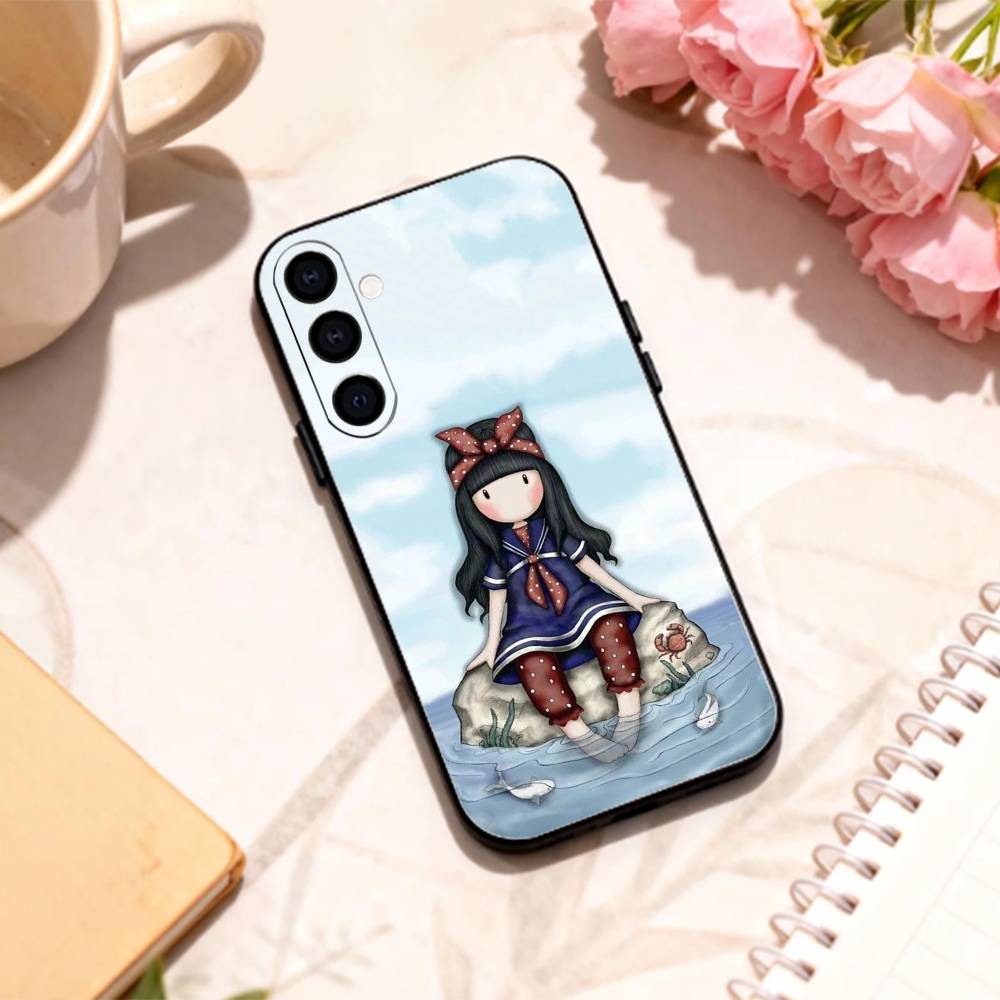 L-Lovely S-Santoro G-Gorjuss Series Phone Case For Samsung Galaxy A73,A72,A71,A70,A53,A52,A51,Others Soft Black Shell