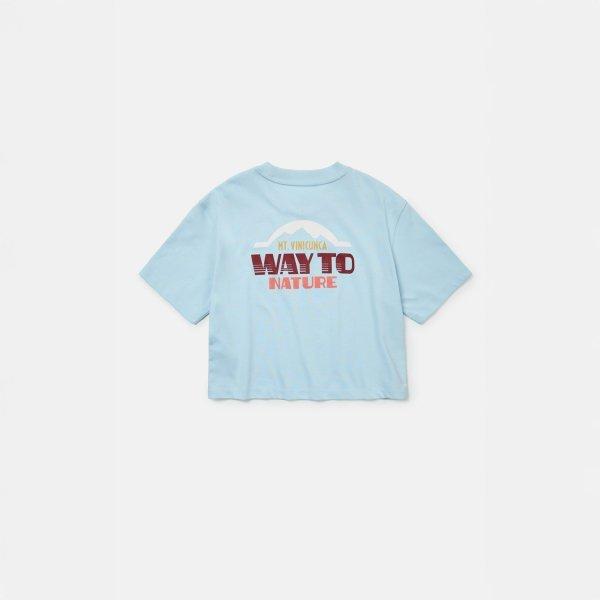 

Kolon SporTS Women S Graphic Crop ShorT Sleeve T ShirT TvTcm25632lbl light blue/85