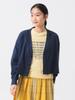 Beams Boy Women's L/S Tee Cut-Off V-Neck Cardigan, Navy, One Size, 13140499101