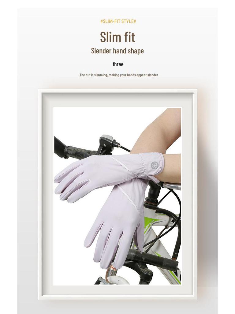 Women's Extended Length Anti-UV Ice Silk Gloves - Non-Slip, Thin, Perfect for Summer Outdoor Sports