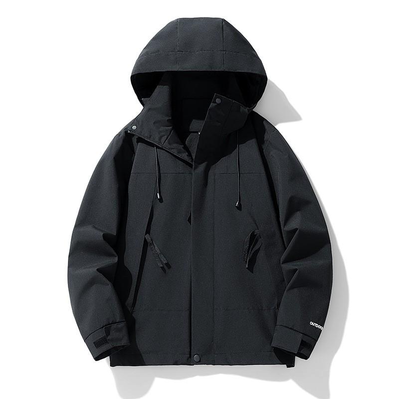 Color Block Loose Outdoor Hooded Jacket Men Women Trendy Casual Outerwear