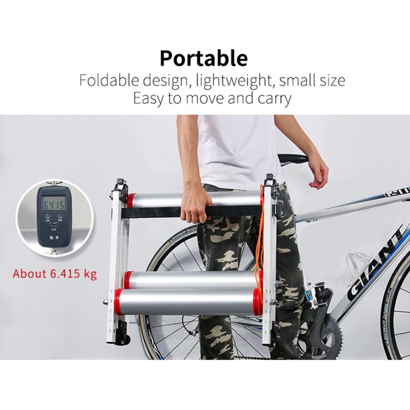 51 * 19.7 in Aluminum Alloy For MTB Road Bike Bike Roller Trainer Stand Bicycle Indoor Exercise Bike Training Silent Folding Trainer