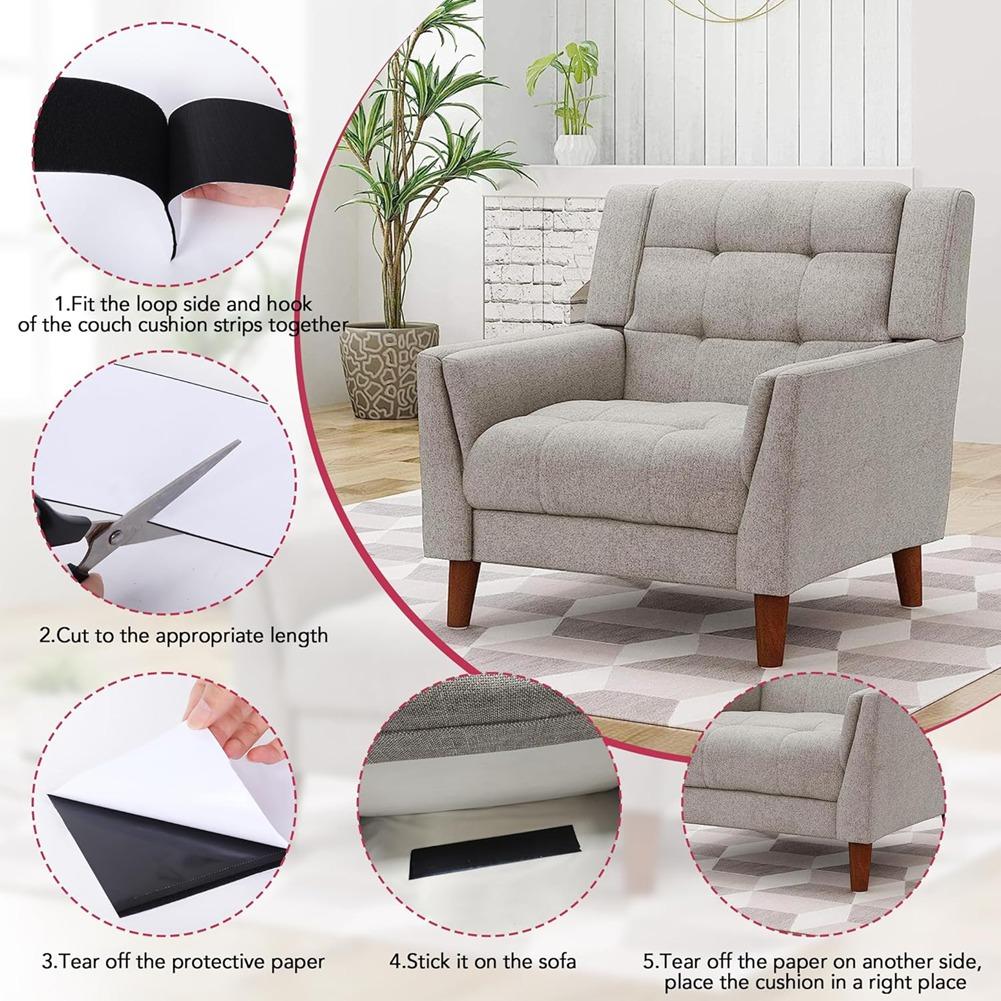 

Good-4.3 Inchx20 Feet Duty Strips For Couch Cushions, Hook & Loop Tape With Adhesive, Keep Couch Cushions From Sliding