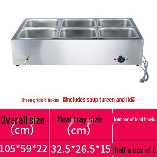 Stainless Steel Electric Food Warming Table - Multi-Functional Countertop Heater for Soups & Dishes.