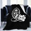 Guam Flower Hibiscus Decal Throw Blanket Soft Cozy Warm Micro Sherpa Flannel Blanket for Bed Sofa Couch Bedroom,gifts,All Season