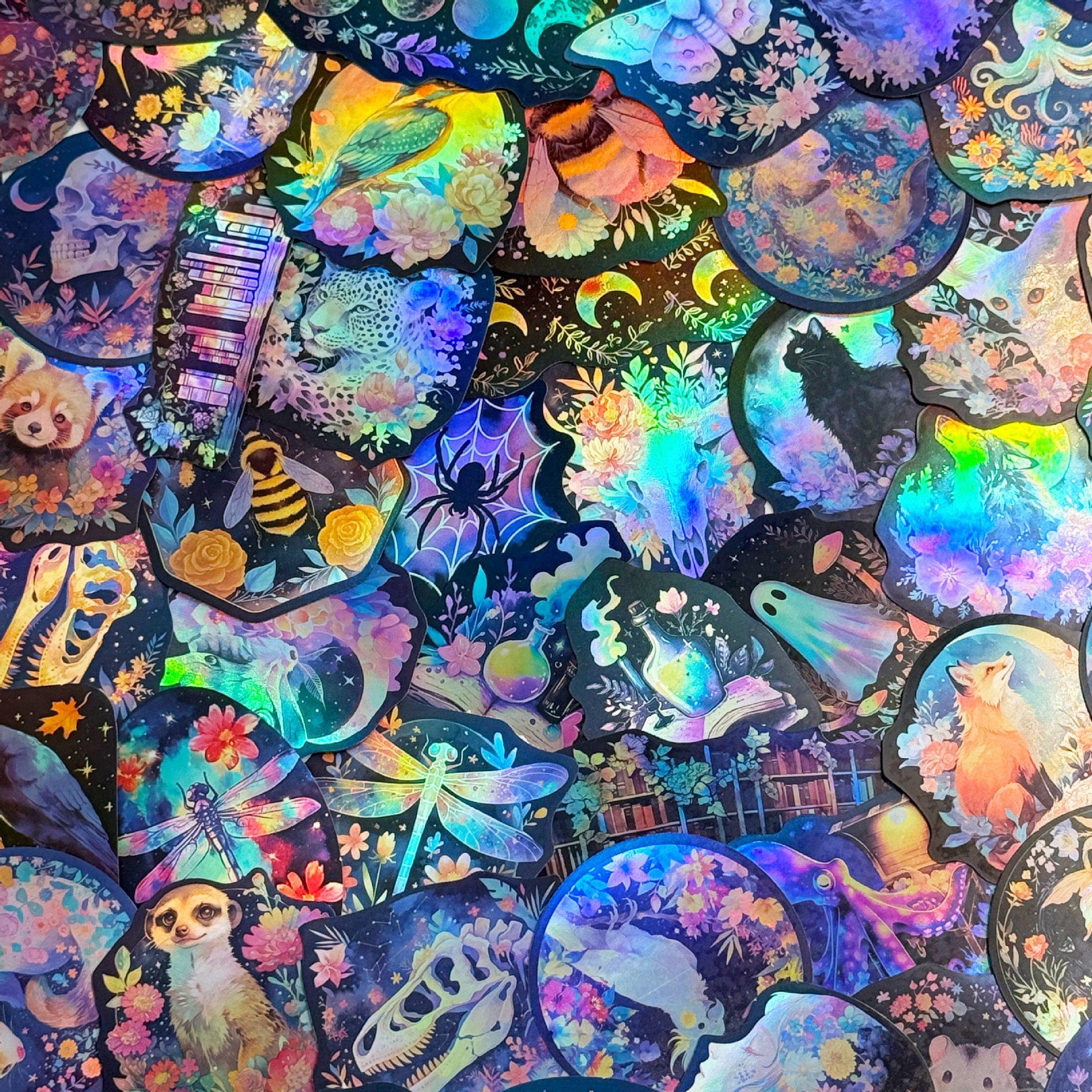 

50 Мультяшные Лазерные Креативные Существа Граффити Наклейки Украшают Гитару Ноутбук Чемодан DIY Водонепроницаемые