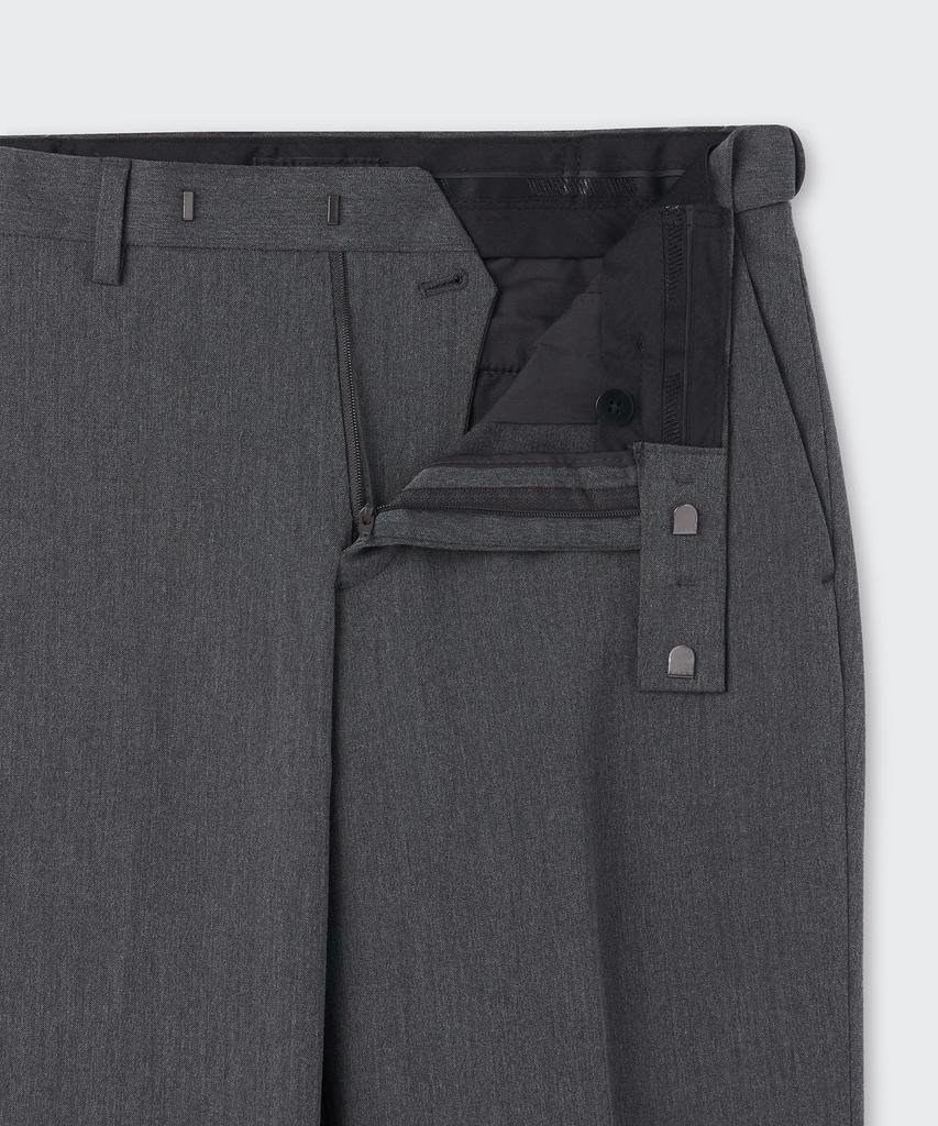MUSINSA STANDARD Semi-Wide Hidden Banding Slacks [Medium Gray]