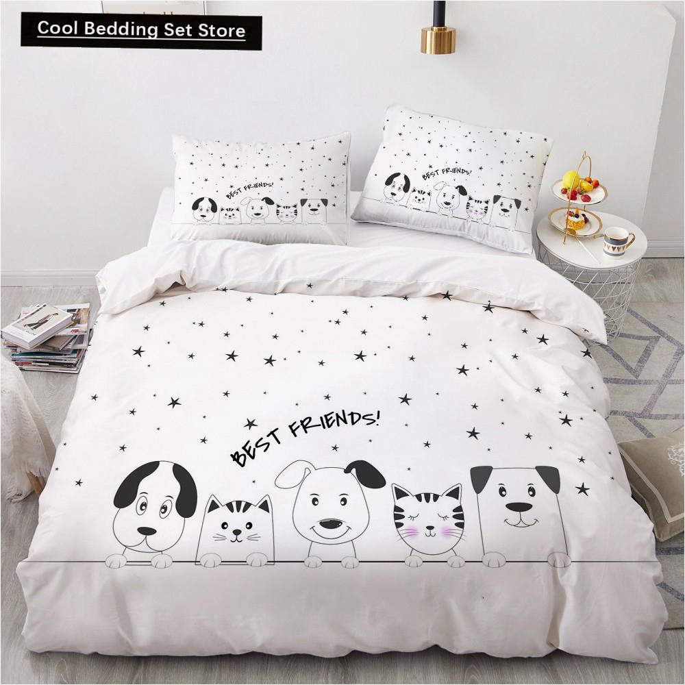 Cartoon Animal King Queen Duvet Cover Elephant Red Car Bedding Set for Kids Lion Monkey Wildlife 2/3pcs Polyester Quilt Cover