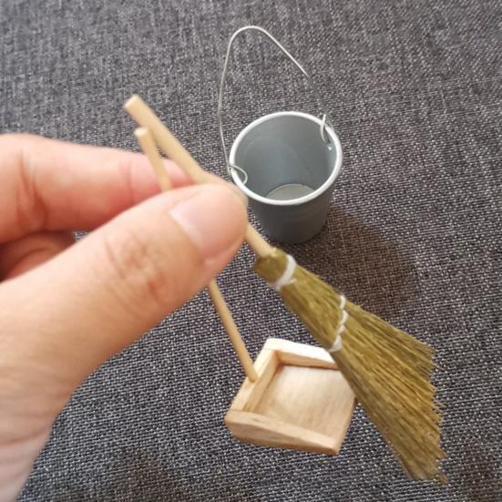 

Мини метла Dustpan ведро Моделирование Бытовая модель Декор Игрушка Набор для Dollhouse