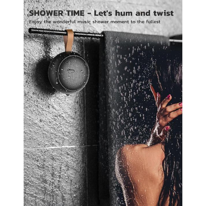 Haut-parleur Bluetooth portable, IPX7 étanche petit haut-parleur de douche sans fil Bluetooth avec son puissant, prend en charge carte TF/micro intégré