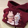 Cute Wine-red Hooded Sweatshirt for Children, Loose and Casual Coat for Boys and Girls In Autumn and Winter