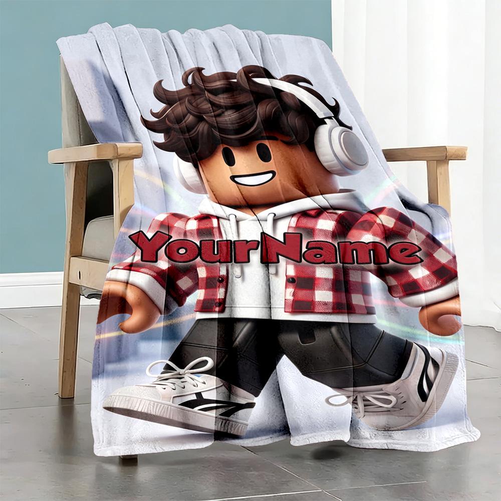 Roblox 37 Customize Text Blanket Cozy Customizable Blanket Soft & Cozy Great for Bedding Livingroom Nap Bed Four Seasons Multipurpose