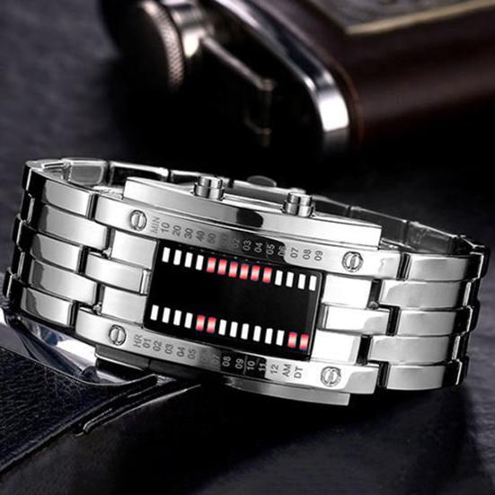 Binary Watch 30 LED Screen Adjustable Meters Waterproof Binary Comfortable to Wear Fashion