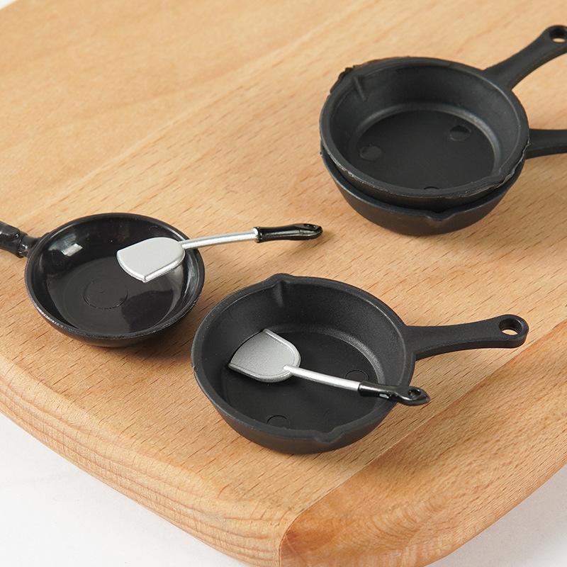 Miniature Simulation Wok Pan Spatula Simulation Mini Kitchen Dollhouse Dollhouse Play House Food Game