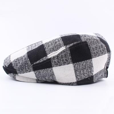 Men'S Autumn Thin Plaid Coarse Cloth Beret Outdoor Sunscreen Sun Hat Women'S Trend Forward Hat