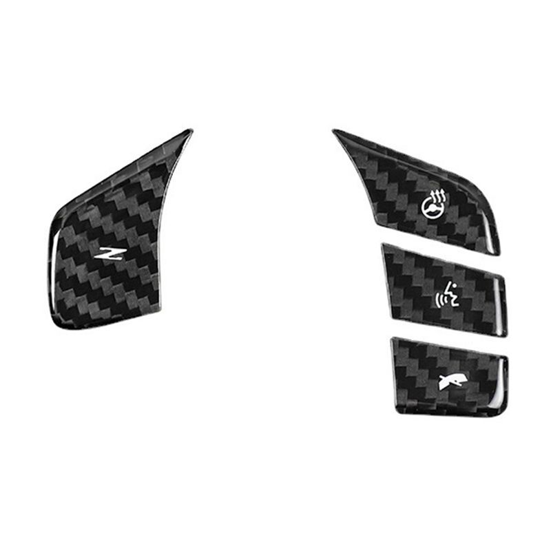 Powerful Real Hard Carbon Fiber Car Steering Wheel Button Cover Interior Trim For Corvette C8 Carbon Fiber Pattern