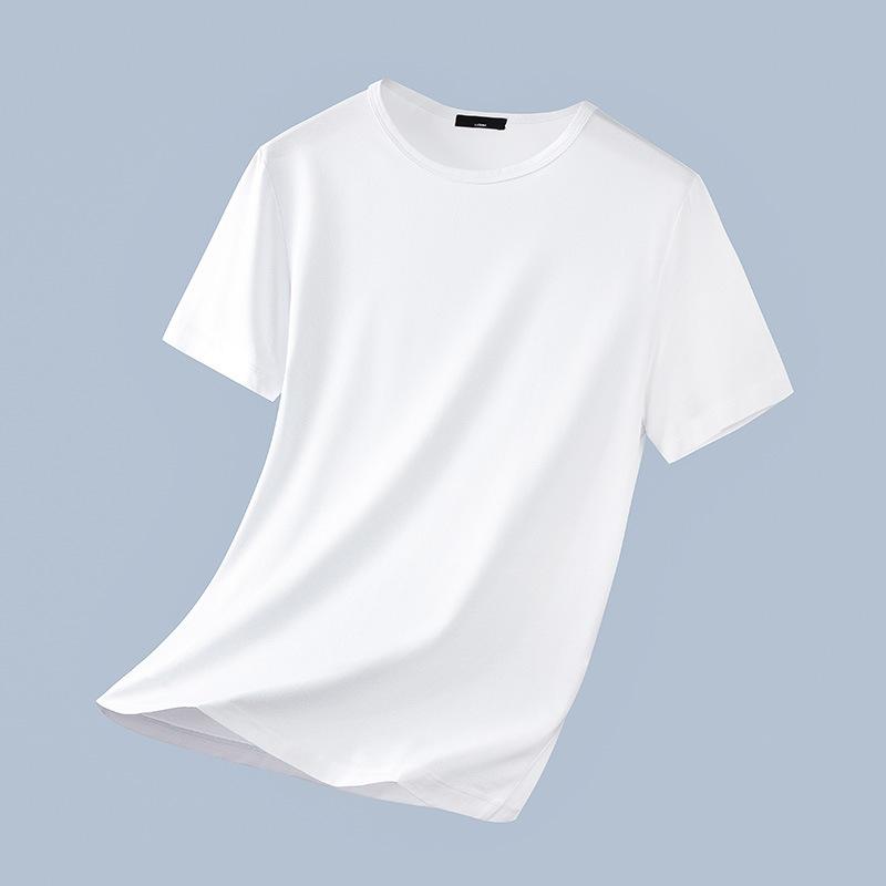 Men's Solid Color V-Neck T Shirt Casual Slim Fit Breathable Short Sleeve Basic Top for Daily Wear Brown