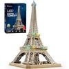 ASSYME Cubic Fan 3D Puzzle Craft Kit, Eiffel Tower (with LED), L091h, No Glue or Tools Required