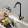 Robinet de cuisine extractible Rotation à 360° Acier inoxydable Robinet d'évier de cuisine Anti-éclaboussures Double mode de sortie d'eau Robinetts eau chaude et froide