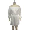 Women Dress Off Shoulder Ruffles Summer Solid Color Strapless Mini Dress for Daily Wear