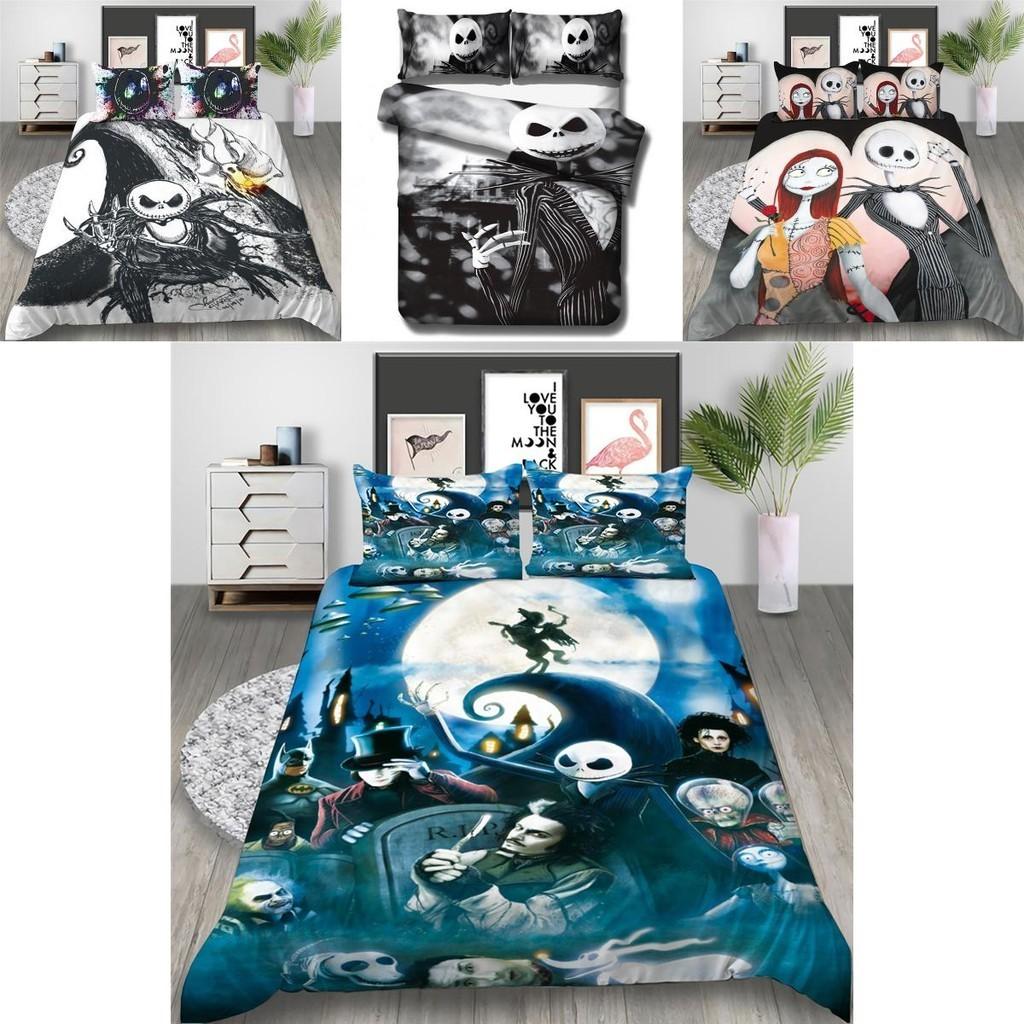 Luxurious The Nightmare Before Christmas Bedding Set With Elegant Duvet Cover And Pillowcase