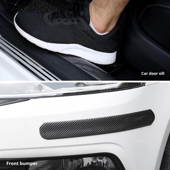 Carbon Fiber Car Door Protector Stickers Scratch-resistant Film Auto Trunk Sill Scuff Guard Tape for Enhanced Sealing Noise Reduction