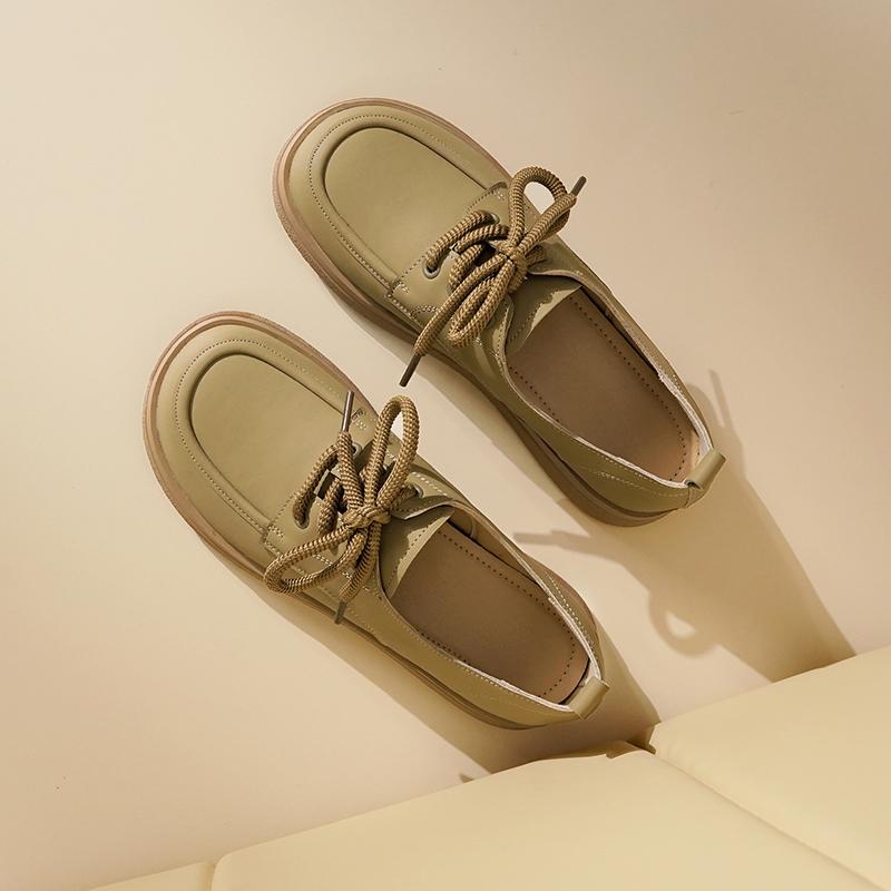 Fashion AIYUQI Women's Flats Shoes 2025 New Genuine Leather Straps Student Shoes Women British Style Large Size Spring Shoes Women