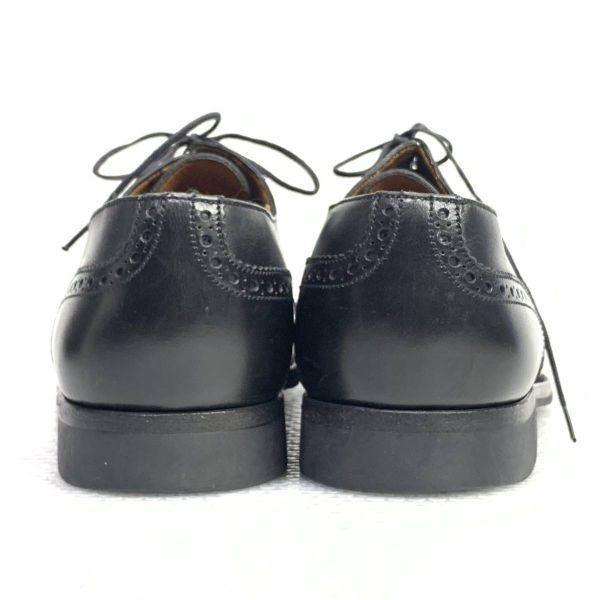 Rare Vintage JM Weston SYLVESTRE VINCENT Size 8D 26.0cm Wingtip Dress Shoes Black(USED)