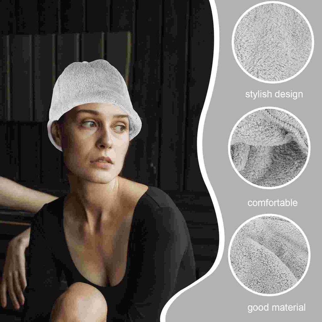 Fischerhut Korallenfleece Warm Badezimmer Sauna Zubehör Duschhauben Für Frauen Filz Raumhut Badezimmerzubehör Belüftet Breit