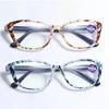 New Women'S Glasses Trend Printed Frame Reading Glasses Men Eye Protection Anti-Blue Light Presbyopia Eyeglasses +1.0 To +4.0