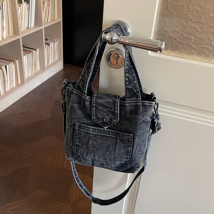 

Vintage Washed Denim Mini Tote Bag Hand Bag