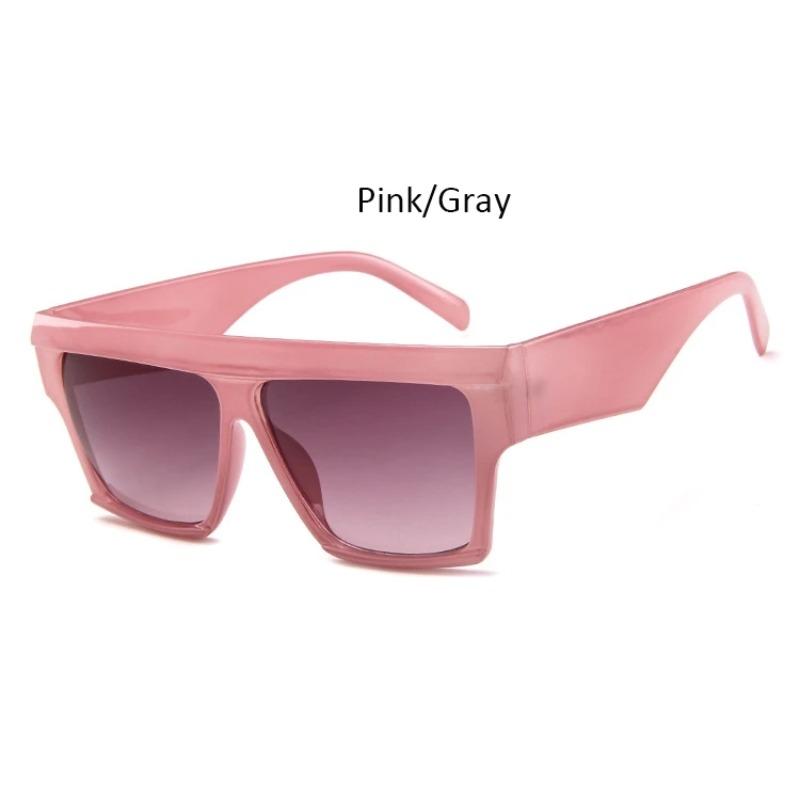 Oversized Women's Fashion Square Sunglasses Designer Flat Top Big Frame Clear Shades Men High Quality Glasses UV400
