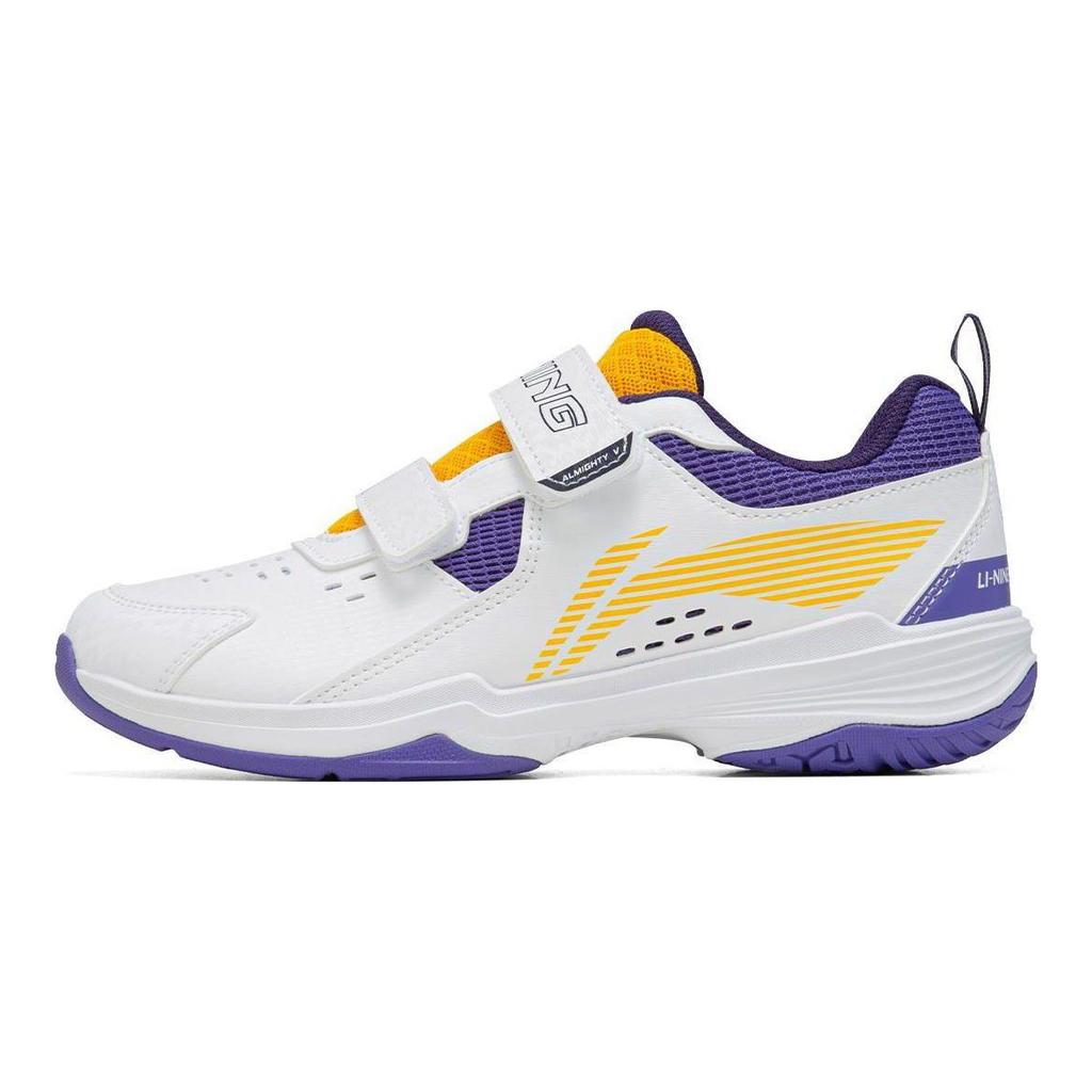Li Ning All-Around King V Junior Durable Breathable Badminton Shoes Kids Shoes White Purple AYTT010-2