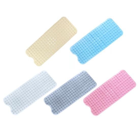 Suction Cup Bath Mat Non-Slip Shower Mat Bathtub Rug with Drain Holes Machine Washable Bathroom Rug for Safe Shower Bath Use