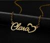 Qiuhan Valentine's Day DIY Stainless Steel Name Necklace Personalized Frosted Letter Pendant Custom Engraved Jewelry Gift