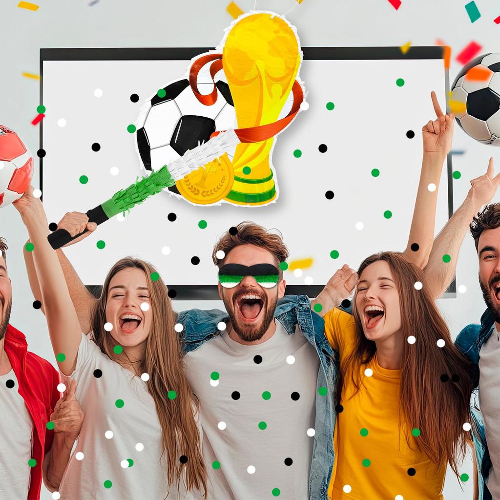 Soccer Ball Pinata, 4 Pcs Soccer Pinatas Bundle - 15.1'' Soccer Theme Piñata, Soccer Party Pinata Stick Etc Sports Pinata Supplies