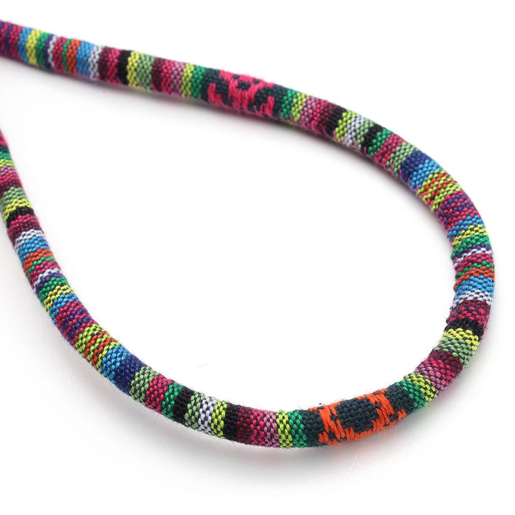 Louleur Twisted Cords Rope Colorful Handmade Fabric Ethnic Rope Cotton Cord Embroider Cords for Jewelry Making DIY Bracelet