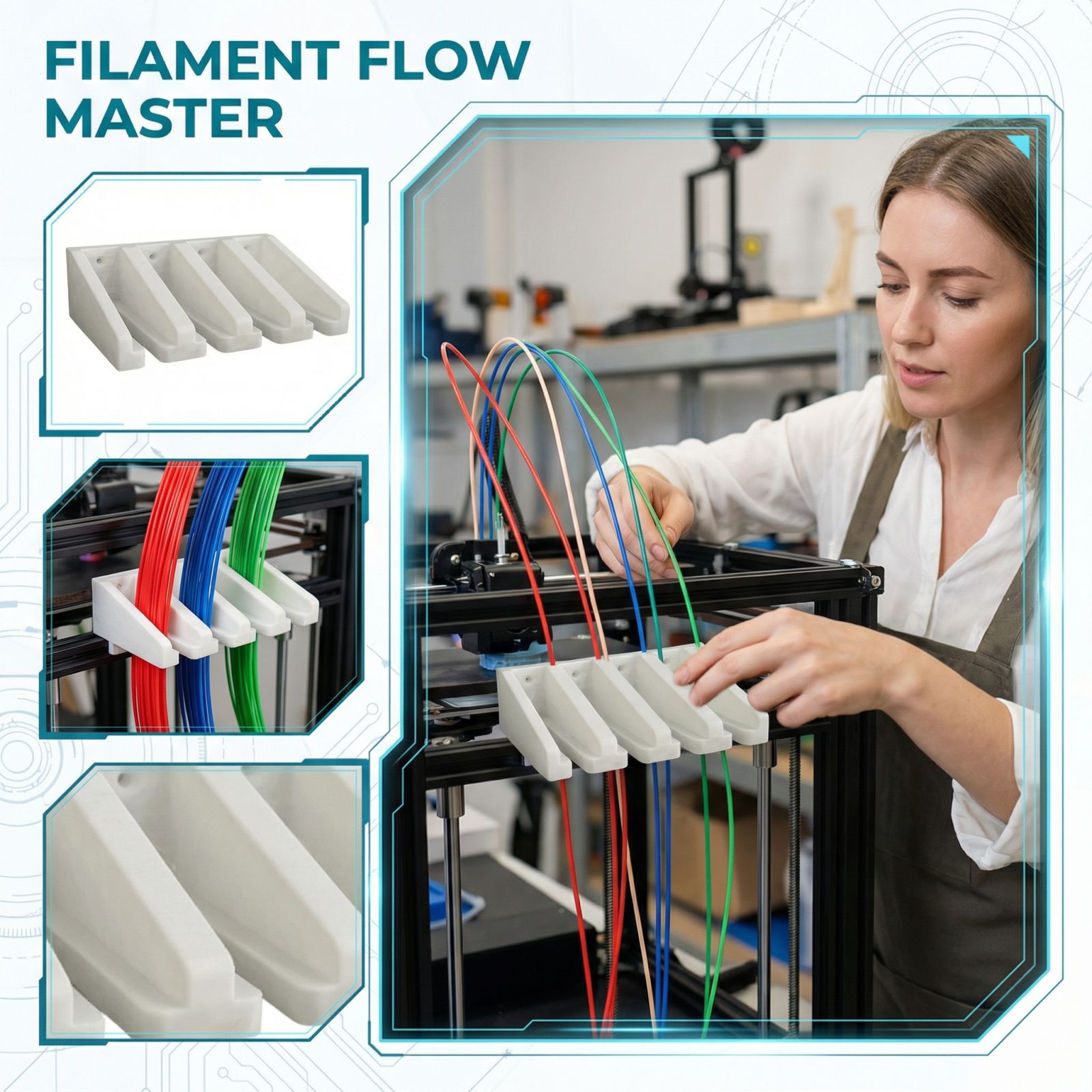 

3D Printing Strip Clamp Clip Clamp Fixed Bracket білий