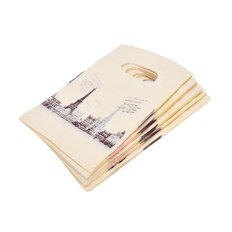 100 Teile/los Rosa Eiffelturm Verpackung Taschen Kunststoff Einkaufstaschen Mit Griff,