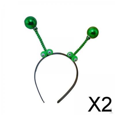 2x Alien-Stirnband, niedlicher Marsantennen-Haarreif für Mottopartys und Festivals