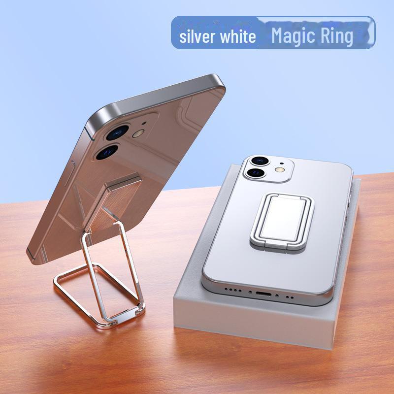 Adjustable Folding Mobile Phone Stand with Clip, Telescopic Desktop Holder, Portable Rotating Ring, Customizable Logo.