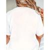 European Size Chic Floral Perfume Print Women's T-Shirt - Casual Short Sleeve, Comfortable Summer Top, Machine Washable