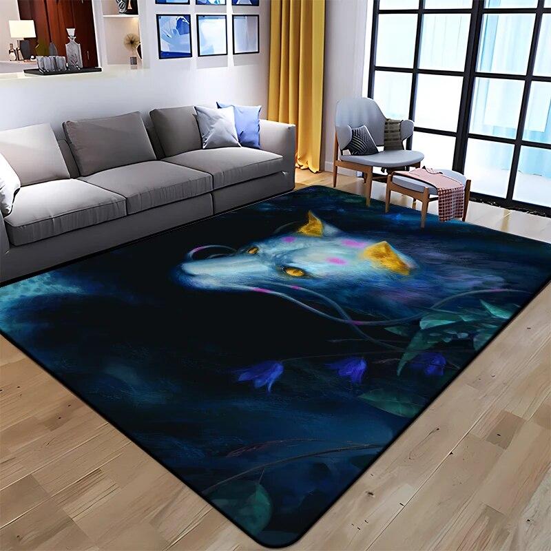 Best Selling Wolf Art Printed Carpet for Living Room Large Area Rug Soft Mat E-sports Chair Carpets Alfombra Gifts Dropshopping