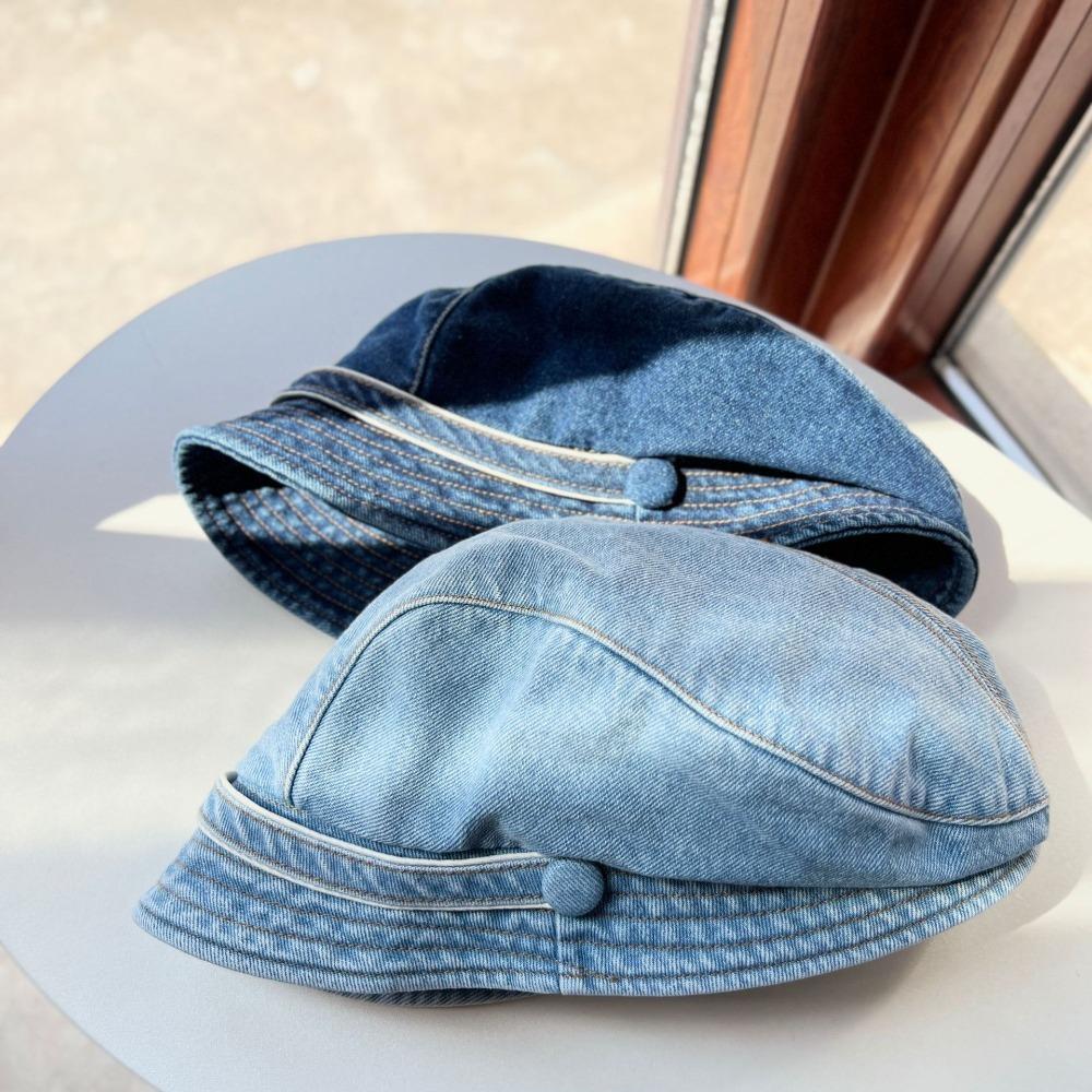 Show small facial features Fisherman hat Retro style Stack Cap New Bucket Hat