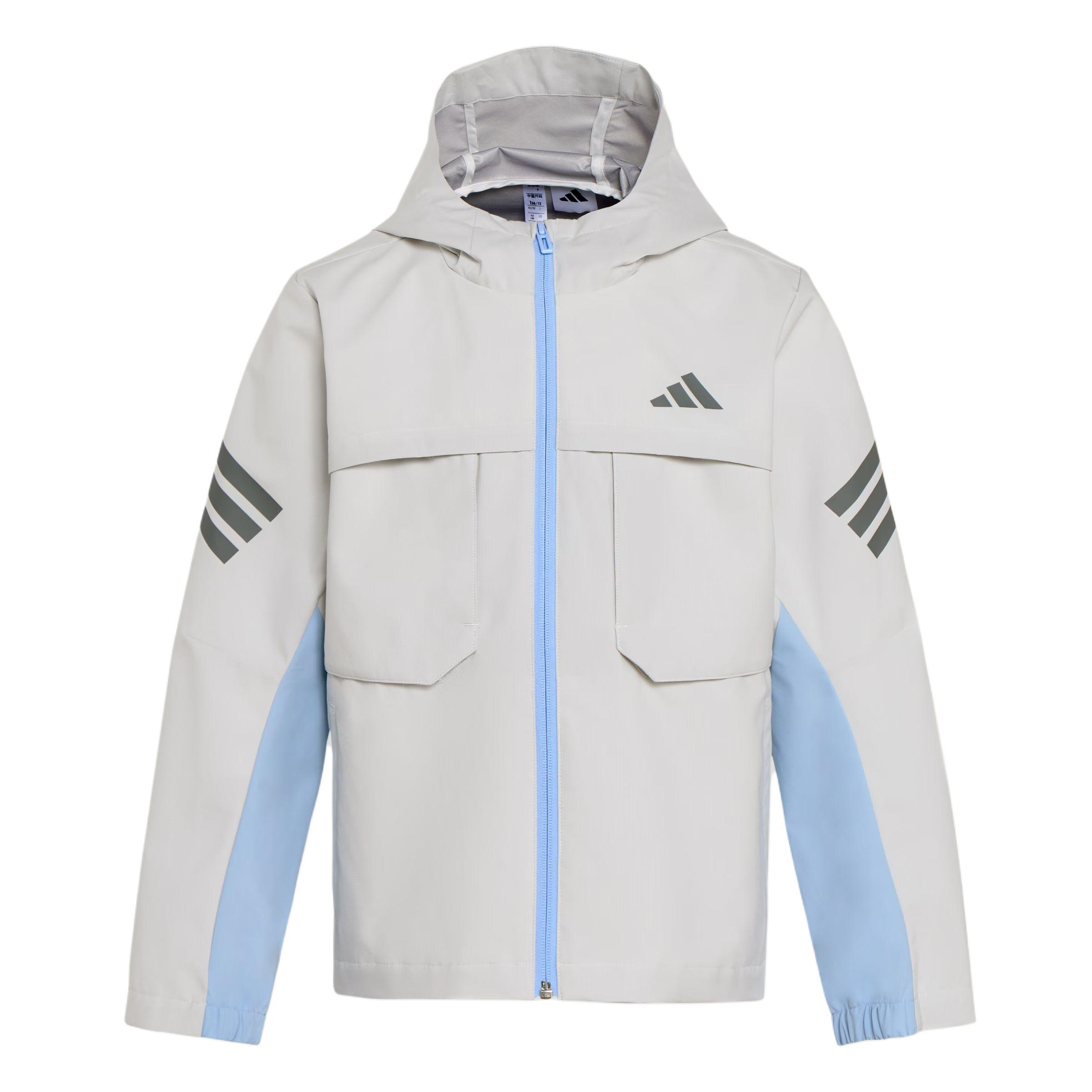 Adidas Versatile Sports Striped Hooded Zip-Up Long Sleeve Kids jackets KG5958 116