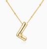 LT-12056 Stainless Steel 18K Gold Balloon Letter Necklace Silver Bubbles 26 English Alphabet Pendants Jewelry