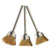 Brass Wire Brushes Set Remove Burrs Rust Dust for Hand Drill, Drill Press 1/8" Shank Durable Drill Bit Cleaning Tools