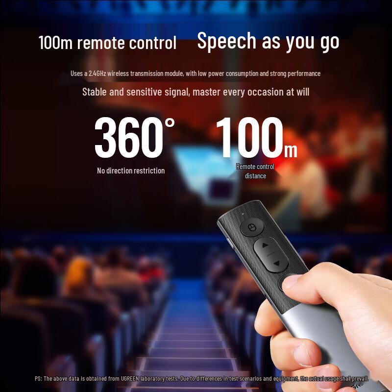 Ugreen Digital Laser Presentation Remote with Air Mouse