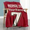 Cristiano Ronaldo 7 Personalized Name Blanket Gift Customizable Blanket Durable Comfort Throw For Livingroom Home Decor Picnics Sofa